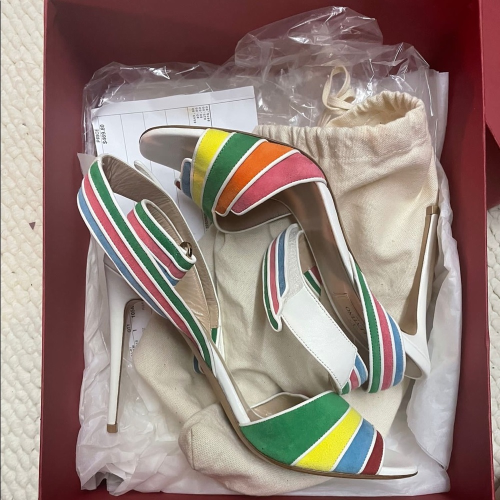 Rainbow Ankle Wrap Multi Color Valentino Heel - image 2